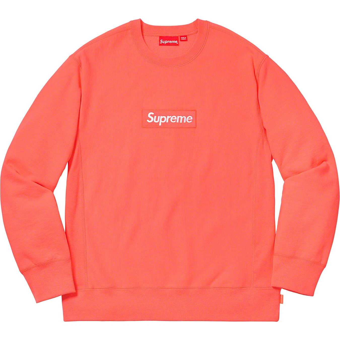 Supreme Box logo crewneck rose fluorescent grand FW18