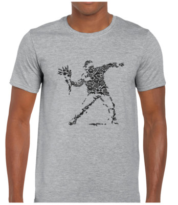 FLOWER HOOLIGAN BANKSY HERREN T SHIRT COOL GRAFFITI KÜNSTLER URBAN ART DESIGN TOP