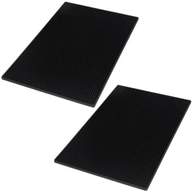 2x Chef-Hub Gummi Barmatte 45x30cm schwarz Auslaufmatte strapazierfähig rutschfest Läufer - Bild 1 von 4