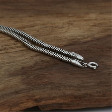 925 Sterling Silver Snake Chain Necklace 3mm Length 20 22 24 26 28 Inches