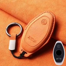 Suede Leather Car Key Fob Cover Case Bag For Mclaren 675LT 570GT 720S 625C 600LT