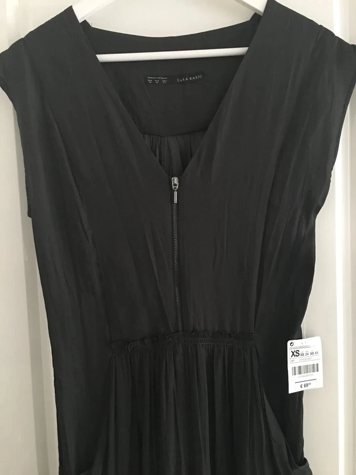 CHIC Combinaison Gris anthracite effet satiné coupe large ZARA T S - Photo 1/4