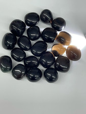 Three (3) Large Apache Tears High Quality Tumbled Stones - Tumbles