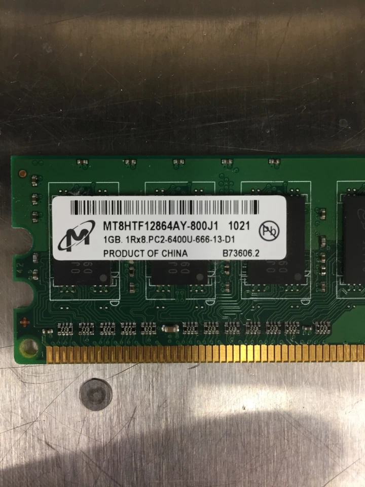 Micron MT8HTF12864AY-800J1 1GB DDR2 800MHz PC2-6400U Desktop RAM - Image 2 of 3