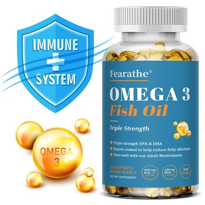 Omega-3 Fish Oil 120 Capsules 2000 mg - Supports eye, heart and brain health