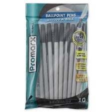 Medium Point Black Ink Ballpoint Pens - 10 Count Pack