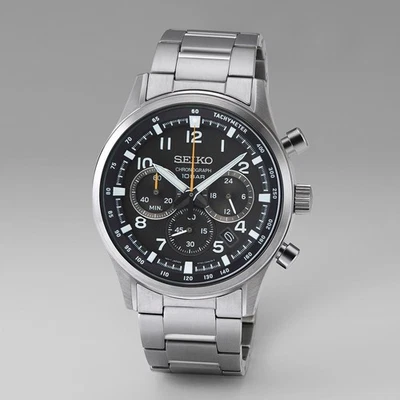 Seiko Herrenuhr Chronograph Stahl/Schwarz SSB447P1 - B-Ware - Bild 1 von 2