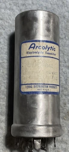NOS Arcolytic 100/40 uF 450V Capacitor, Test good . For Tube Amp Power Supply.