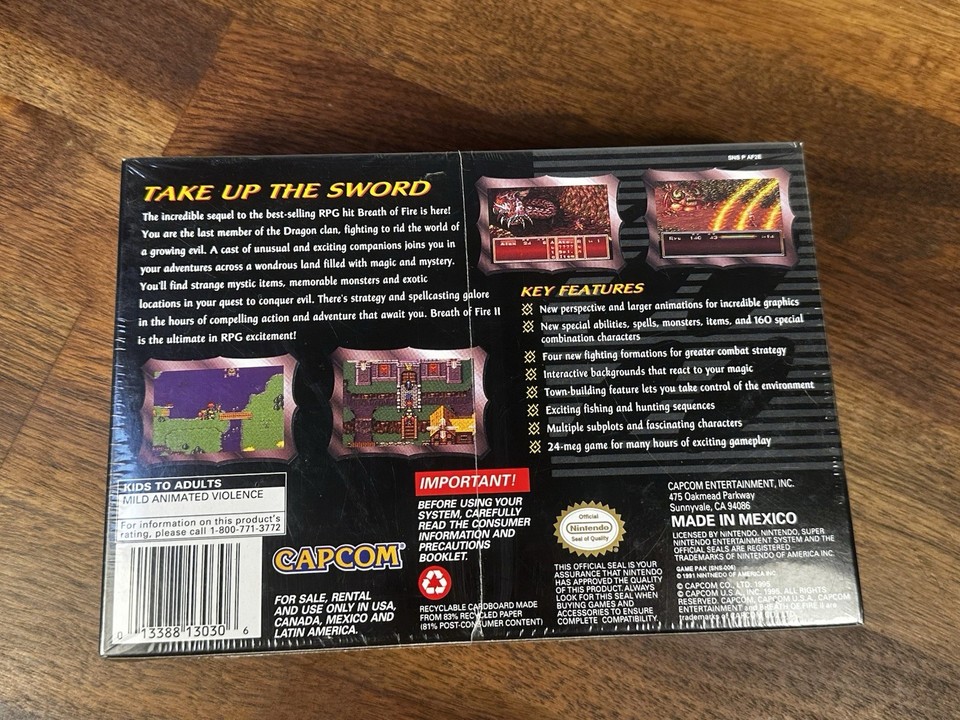Breath of Fire II Super Nintendo Entertainment System SNES Factory ...