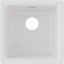 Elkay Quartz Classic ELG1616WH0 White Single Bowl Dual Mount Bar Sink