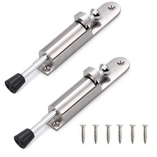 2 Pack Kickdown Door Stop, CertBuy Stainless Steel Easy Step Silver