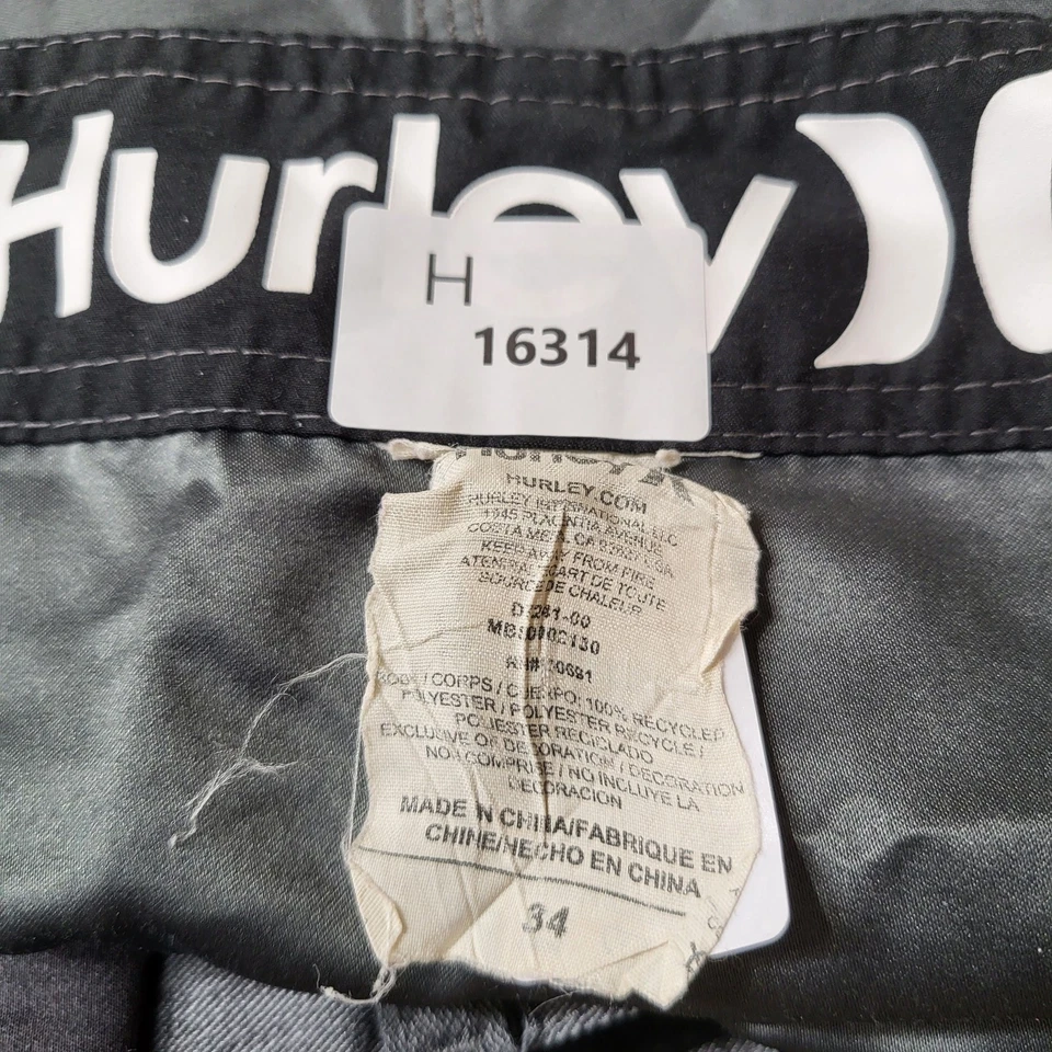 Traje de baño Hurley para hombre 34 gris cargo board shorts logotipo surf Foto 2 de 4
