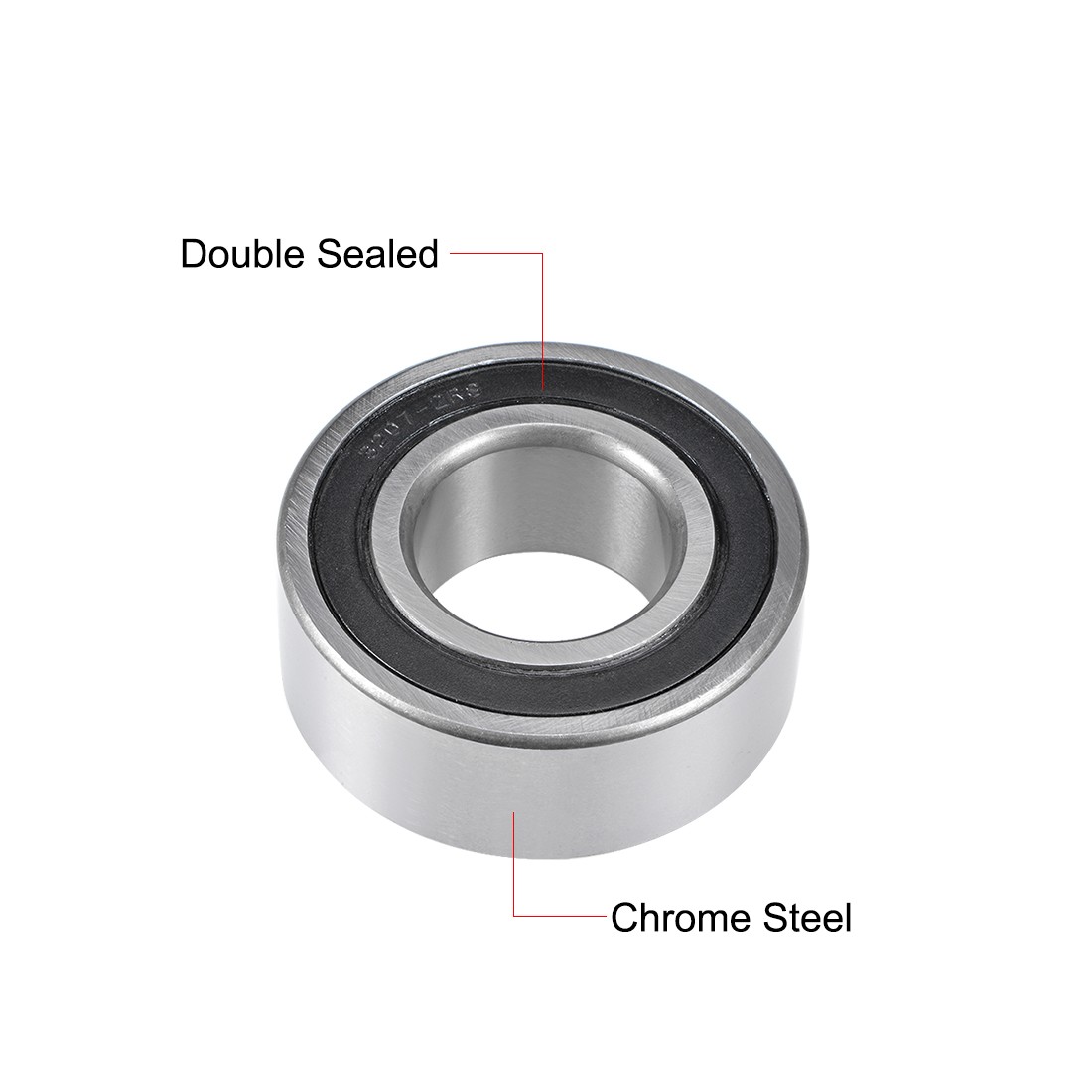 Roulement haute précision 3207-2RS étanche en acier chrome - 2