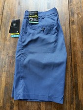 PGA Tour Motionflux 360 Performance Golf Chino Shorts 34 Waist Navy Blue AOP NWT