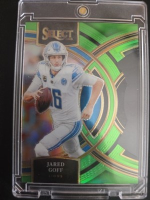 2023 Panini Select - Premier Level Jared Goff #178 Neon Green Prizm Die-Cut /499