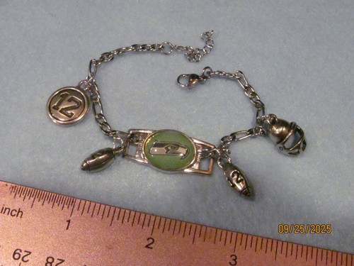 NEU! Seattle Seahawks Football Bettelarmband Figarokette 6" bis 8" mit Geschenkbox - Bild 2 von 5