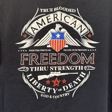 American Flag Freedom Liberty Patriot Mens Shirt Size L 100 Cotton Black