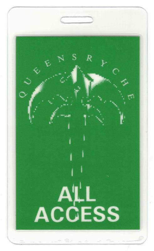 Queensryche Building Empires Tour 1991. Laminate All Access Backstage Pass