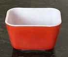 Vintage Small Red Pyrex Fridge Dish 0501 W/O Lid