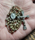 Vintage WWII Military Rosary Religious Catholic Medal Crucifix Pendant Lot #A