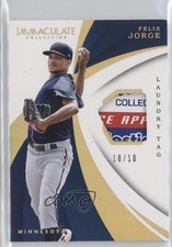 2018 Panini Immaculate Swatches Laundry Tag 10/10 Felix Jorge #IS-FJ Patch v1x