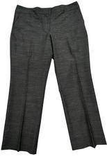 Ann Taylor Womens Curvy Straight Leg Pants Flat Front Stretch Sz 14 Heather Gray