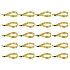 20 Pcs Disposable Cloth Wristbands Adjustable Event Wrist Bands Gold Tone