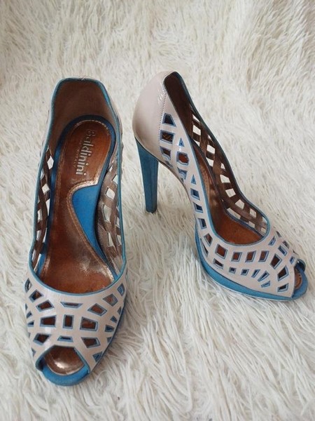 Women Baldinini Heels Blue Suede 37