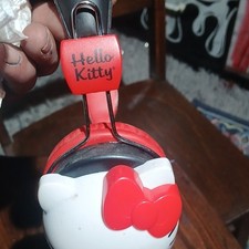 Hello Kitty On-Ear Headphones Red White Headband 3.5mm Jack Double Earpiece