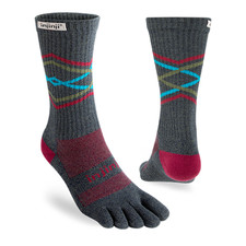 Injinji Unisex Coolmax Trail Midweight Crew Toe Socks, Peak, Size Medium