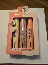 NIB Marie Claire Paris 3 Piece Mascara Set Onyx Curling, Volume And Lengthening.