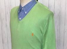 Men's Polo Ralph Lauren V-Neck Jumper Sweater Top Size XL/2XL