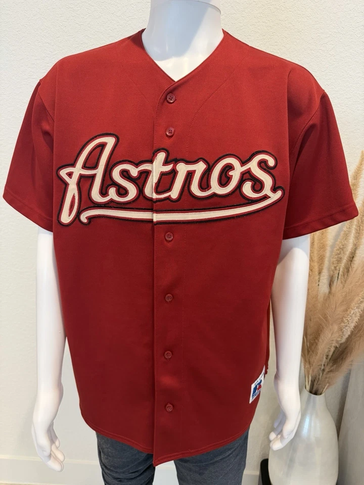 Camiseta deportiva Roger Clemens Houston Astros Russell logotipo cosido casa roja talla L Foto 4 de 4