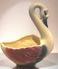Vintage Brush Pottery Swan Planter 12" T USA McCoy Mid Century Modern #632 Large