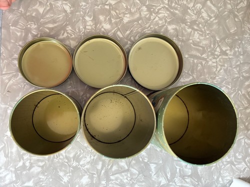 METAL ART CANS COOKIE TINS STACKABLE AND GO INSIDE EACH OTHER - Picture 2 of 3