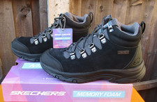 Skechers Water Repellent Walking Boots Air Cooled Memory Foam UK 3.5 Black BNIB