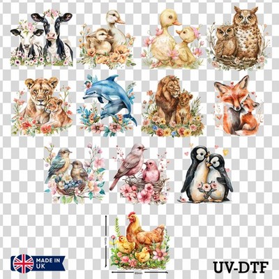 12 Mix Tier UV DTF Tasse Wraps Aufkleber Zum Selbermachen Libbey Glas Aufkleber Mix eas139