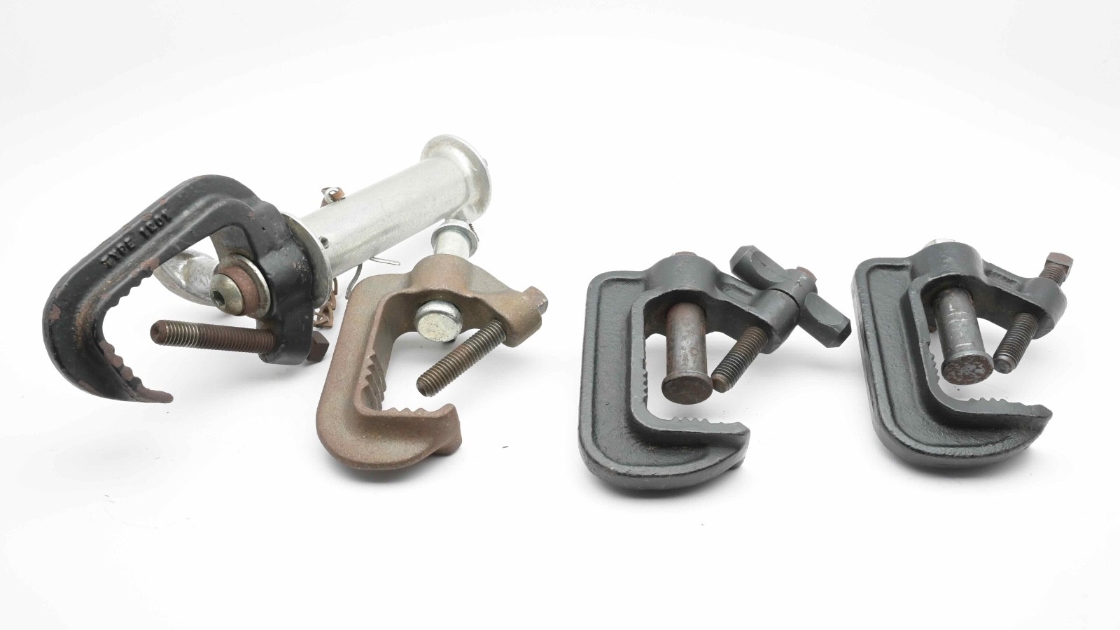 Mole Richardson 1201 ETC Altman C Clamp & Safety Cable lot of 8 Pcs  (#18606)