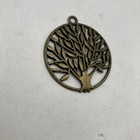Tree Of Life Brass Pendant Round 1.5” Etched Details Gold Charm