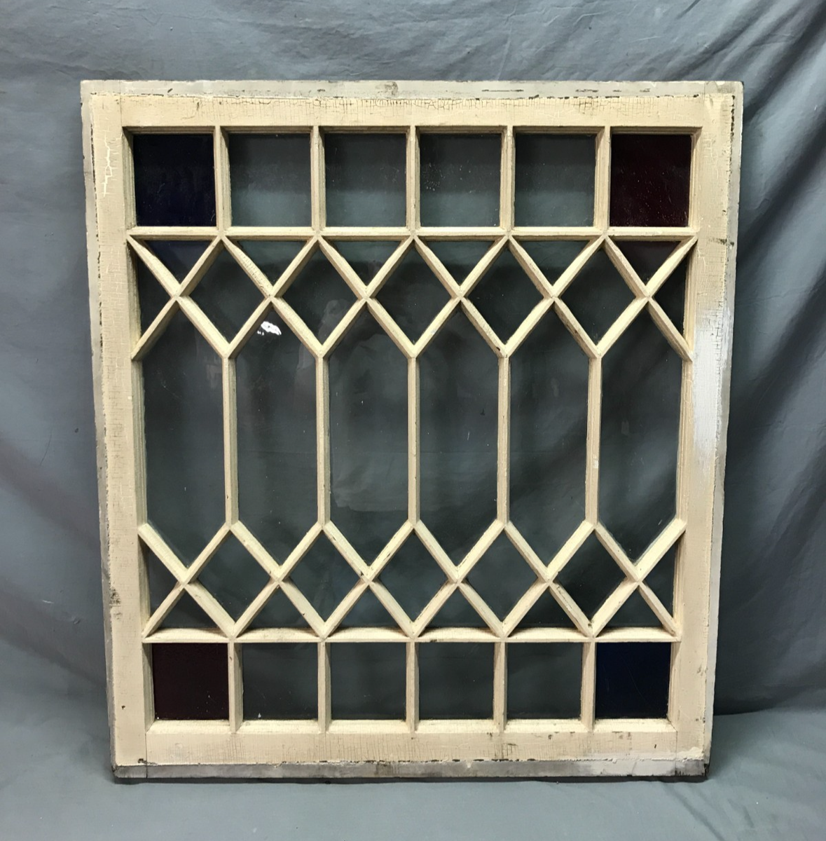 Antique VTG 44 Lite Decorative Glass 32x36 Victorian Window Sash