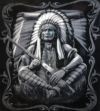 8lb Heavyweight Soft Queen Blanket, Officially Licensed, Native American Warrior