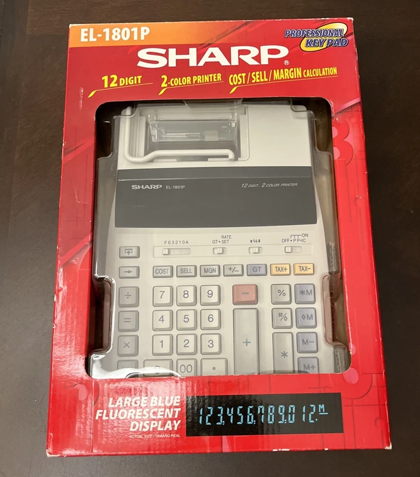Sharp EL-1801P Professional 12-Digit 2-Color Electronic Printing Calculator New - Image 2 of 4