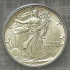 1939 Walking Liberty half dollar, ICG AU-58