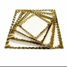 Elegant Gold Rim Ceramic Dinnerware Set Luxury Dining Tableware