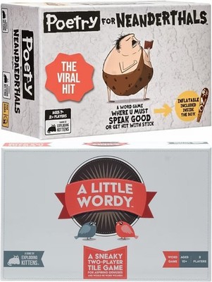 Neu & versiegelt ein wenig wortreich + Poesie für Neandertaler von Exploding Kittens Spiel