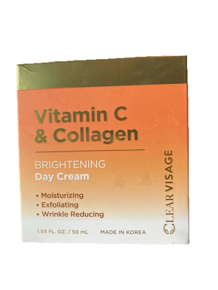 Crema de día iluminadora de vitamina C y colágeno Clear Visage 1,69 fl oz nueva en caja Foto 2 de 4