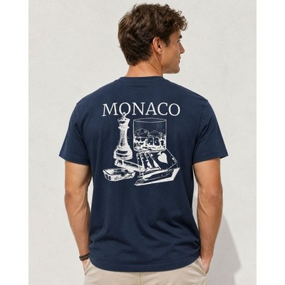 Notre Succes Yacht Club Monaco Graphic Print Black T-Shirt Men's XXL