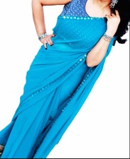 Indian ethnic Bollywood designer Party wear Sari silk Georgette Chiffon Saree