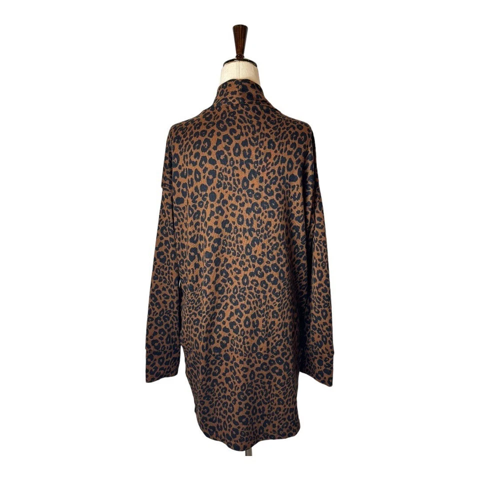Cárdigan Sanctuary Anthropologie Suéter Mujer Pequeño Marrón Lenox Estampado Leopardo Foto 3 de 4