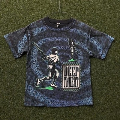 Vintage 90s AOP Deep Threat Single Stitch Baseball Tee Shirt